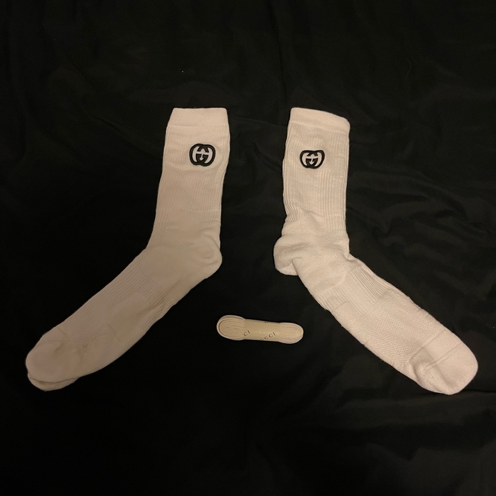 Gucci Socks White and Gucci Shoelace
